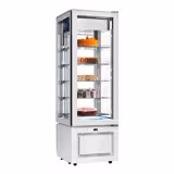 Commercial upright glass door display fridge - 324L - 600mm - Double glazing - square - with 5 glass shelves - 1 glass door front - White