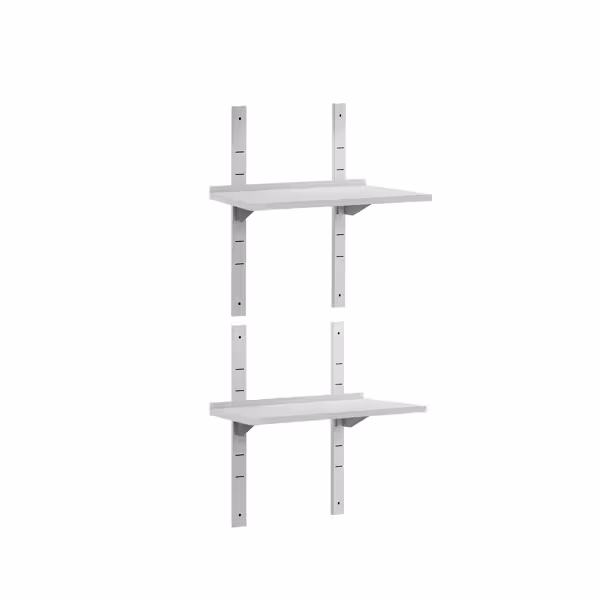 Dubbele RVS wandplank ECO - 600x300mm