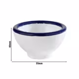 (6 Stück) Dipschälchen - ENAMEL LOOK - Melamin - 20 ml - Ø 55mm - Weiß