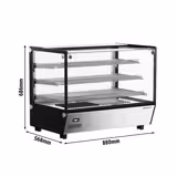 Βιτρίνα θερμαινόμενη επιτραπέζια - 880 mm - 1,50 kW - με 3 ράφια - 160 l