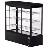 Vitrină pentru prăjituri [MADRID] - 1200 litri - 1800 mm - geam dublu - geam drept - cu 3 rafturi - iluminare LED - negru mat