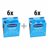 Salvequick | Plaster Dispenser Blue Detectable - filled - for catering kitchens - with blue metal-detectable plasters - incl. refill kit