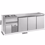 Balcao frigorífico para cerveja Premium PLUS - 2500x700mm - 3 portas