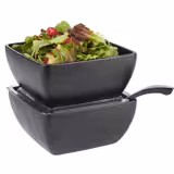 (6 Stück) Schale - SLATE - Melamin - 1,5 Liter - 190x190mm - Schwarz