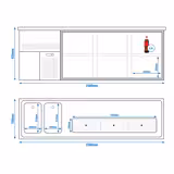 Botellero de barra refrigerado PREMIUM PLUS - 2500x700mm - 6 cajones