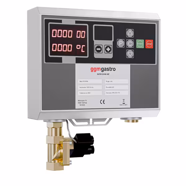 Dávkovač vody pro spirálový hnětač těsta STKMMK - digitální displej - 290x150 mm - Výška: 309 mm - 3/4″ připojení - 40 l/min - 230 V