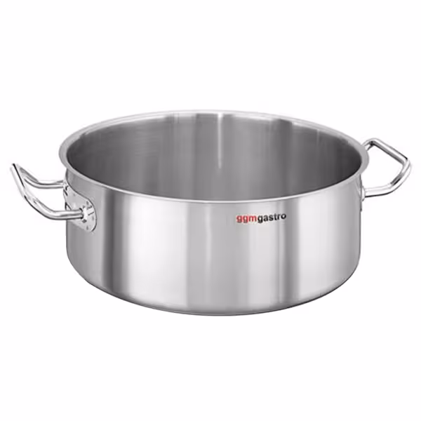 Shallow Casserole – Stainless Steel - 10L - Ø 400mm - Height: 80mm - Induction Compatible