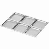 (6 Stück) Edelstahl-Behälter GN 2/3 - Höhe: 20mm