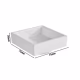 (6 adet) Kase - ASIA PLUS - Melamin - 50ml - köşeli - 75x75mm - Derinlik:30mm - Beyaz