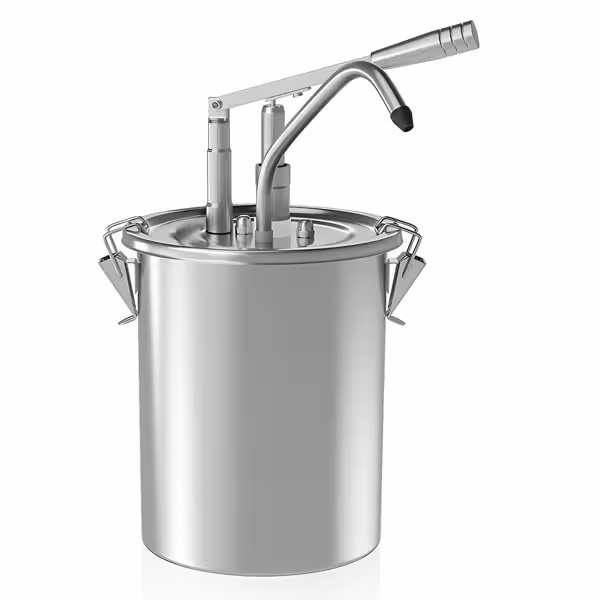 Sausdispenser - RVS (verchroomde onderdelen) - 10L - 265x265x440mm - instelbare dosering - met bak