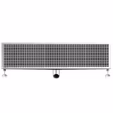 Stainless Steel Channel Drain - AISI 304 - 1200x400mm - low-profile - side outlet - Ø70mm - removable grate