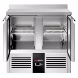Saladette / Pizzakühltisch PREMIUM - 0,9 x 0,7 m - mit 2 Türen & Aufkantung