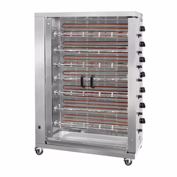 Commercial Electric Chicken Rotisserie Oven - 33.6kW - with 7 Skewers for up to 42 chickens