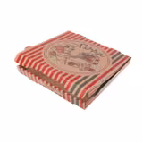 (100 st) Pizzakartonger NYC Kraft/Kraft - 28 x 28 x 4 cm - brun