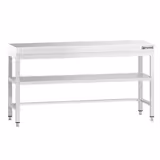 Table de travail en inox PREMIUM - 1800x700mm - avec étagère basse + traverses de renfort