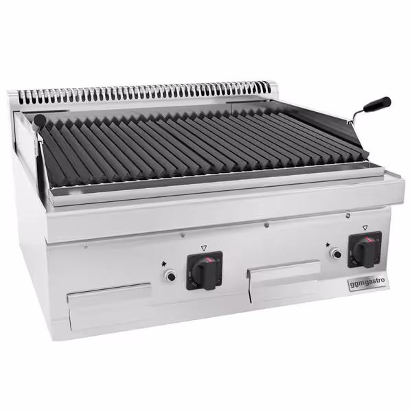 Grelhador em pedra lávica a gás (14 kW) -  Grelha  inclinável