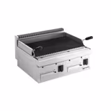 Gas lavasteengrill - 14kW - 800mm - 0,8x0,7m - 700mm diep - 2 grillroosters - Tafelmodel - RVS