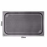 Piastra per grigliare per forno combinato a vapore GN 1/1 - 530x325x20mm - alluminio pressofuso alimentare | superficie rigata | antiaderente | nichel free | per gas/elettrico/vetroceramica/forno