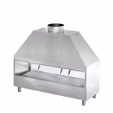 Grill węglowy - 1500mm - ze szkłem - ruszt: 1370x510mm