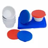 (100 Stück) THERMO FUTURE BOX | Silikondeckel für Beilagenschale - 300ml - Rund - Rot