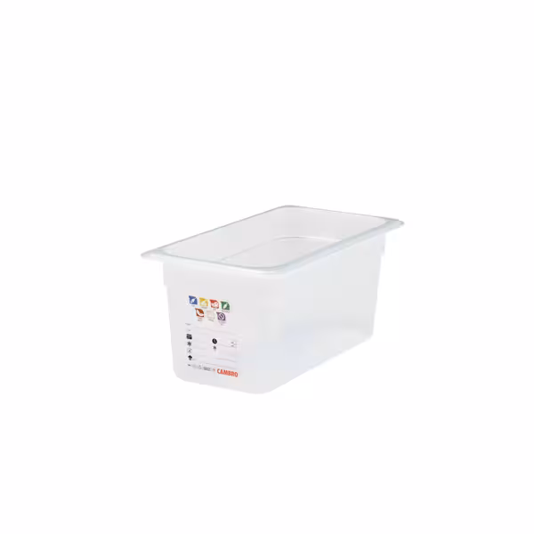 (6 stuks) CAMBRO | SafeTrak - Polypropyleen bakken GN 1/3 - Melkachtig - Hoogte: 150mm