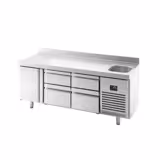 Koelwerkbank PREMIUM PLUS - 1960x700mm - 465 liter - met 1 deur - met 4 laden - met opstand en spoelbak