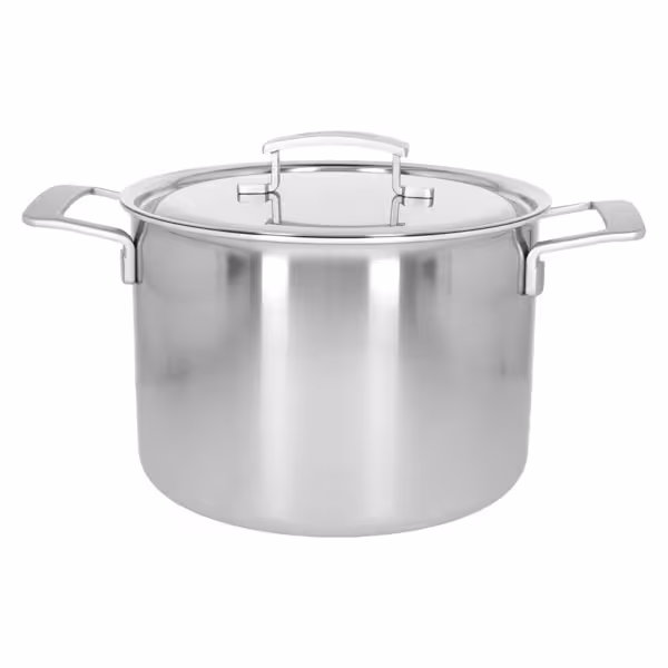 DEMEYERE | Industry 5 Stock Pot with Lid – Ø240 mm – For Soup & Broth, Energy‑Efficient Heat – 18/10 Stainless Steel – Induction Ready