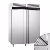 Commercial Refrigerator Stainless Steel PREMIUM - 1400 L - 2 Doors - GN 2/1 - Ventilated - Castors - UK Plug