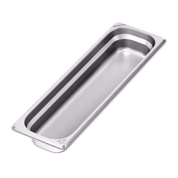 Bacinella GN in acciaio inox GN 2/4 - Altezza: 65mm