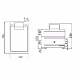 Scaldapatate professionale - 1x GN 1/1 - 1,17kW - resistenza in ceramica - Serie 700 - con base armadiata con 1 porta
