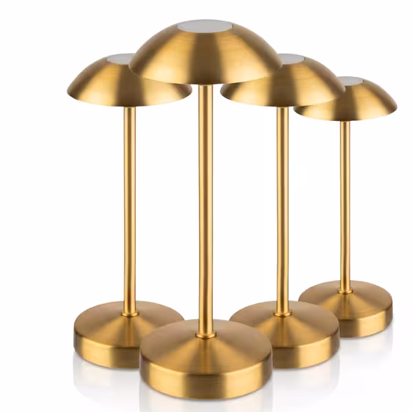 (4 sztuki) Lampa stołowa – ALVA – z 3-stopniową regulacją jasności – Ø 80 mm – złota