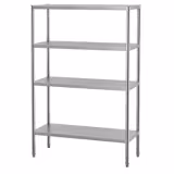 Stainless Steel Shelving Unit ECO - 1200x500mm - with 4 shelves (ADJUSTABLE)