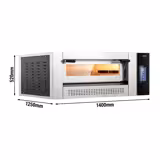Plynová pizza pec - 9× Ø 30 cm - 400 °C - Touch (dotykové) - 1400x1250 mm