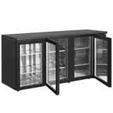 Commercial Bar Counter Fridge ECO – 2002 mm – with 3 frameless glass doors – Black