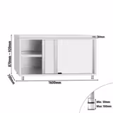 RVS werkkast ECO - 1600x700mm - met schuifdeur