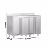 Dulap de lucru - pentru mașină de cafea - 1400x600mm - cu 4 uși cu balamale și rebord