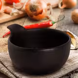 (4 db) Tálka - Universe - porcelán - 240 ml - Ø 100 mm - füllel - fekete