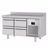 Commercial Counter Fridge PREMIUM PLUS - 1468x600mm - with 4 drawers - with upstand - capacity 250 litres