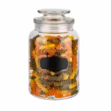 (6 pcs) Gobelet - NOTE - 1,2 Liter - Transparent - incl. couvercle en verre avec joint & zone d’étiquetage