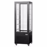 Panoramische koelvitrine - 440 liter - 2 glazen deur - dubbel glas - met 5 glazen plateaus - 675mm - zwart