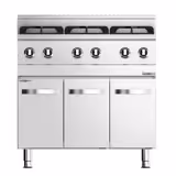 Cucina a gas professionale - GIUSEPPE - 600 - 900x600x900mm - 36,0 kW - 6 fuochi - su vano aperto - composto da con Sottotelaio