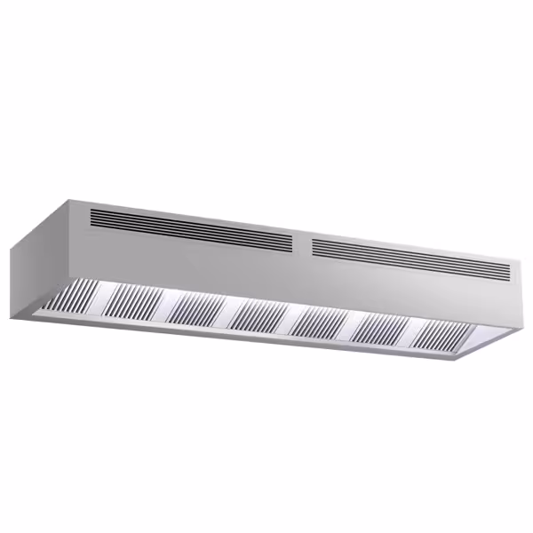 Afzuigkap doosmodel RVS - B4000mm - zonder motor - met filter - met inductietoevoer