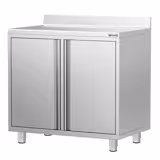 Armoire de travail pour machine à café filtre - 1000x600mm - avec dosseret - 2 portes battantes