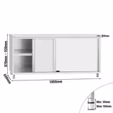 Mesa armario inox Flex ECO - 1800x600mm - con puertas correderas & con estante intermedio
