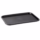 (6 pcs) FAST FOOD Tray - Polypropylene - 530x325mm - Height: 20mm - Black - non-slip surface