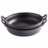 (6 db) Tál - PADELLA - melamin - 3 l - szögletes - 280x280x90 mm - fogantyúval, halmozható, csúszásmentes talpakkal - fekete