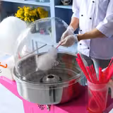 Commercial Candy Floss Machine - Ø520mm - 950W - Stainless Steel - with Sneeze Guard