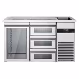 Direct Draw Beer Dispenser / Kegerator PREMIUM - 1550x700mm - Single Glass Door & 3 Drawers