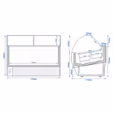 Vitrine à glace NOLAN – 1736 mm – refroidissement ventilé – pour 18 bacs à glace de 5 litres – Noir