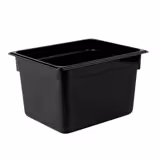 (6 Stück) Polycarbonat GN-Behälter 1/2 - Schwarz - Höhe: 200mm